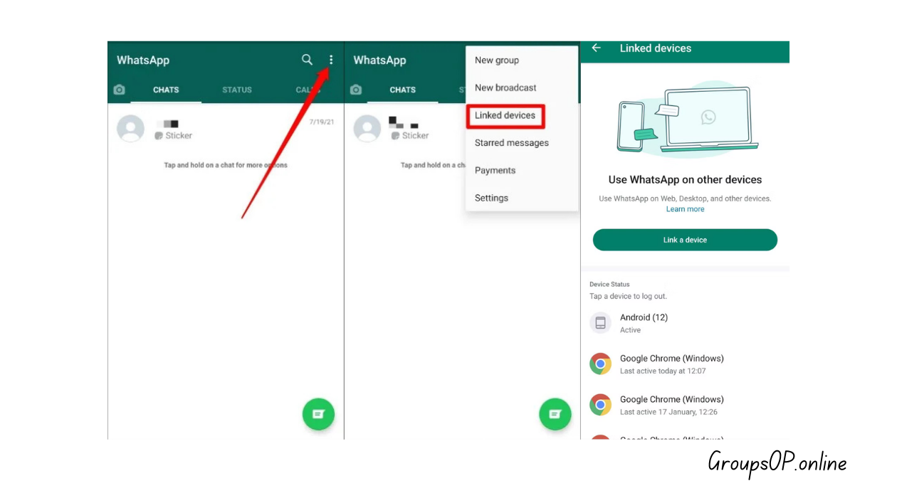 WhatsApp → Linked Devices